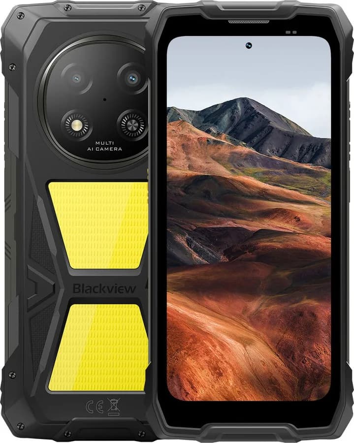 Blackview ROCK 2 Pro nero, fotografia ufficiale di fronte e retro