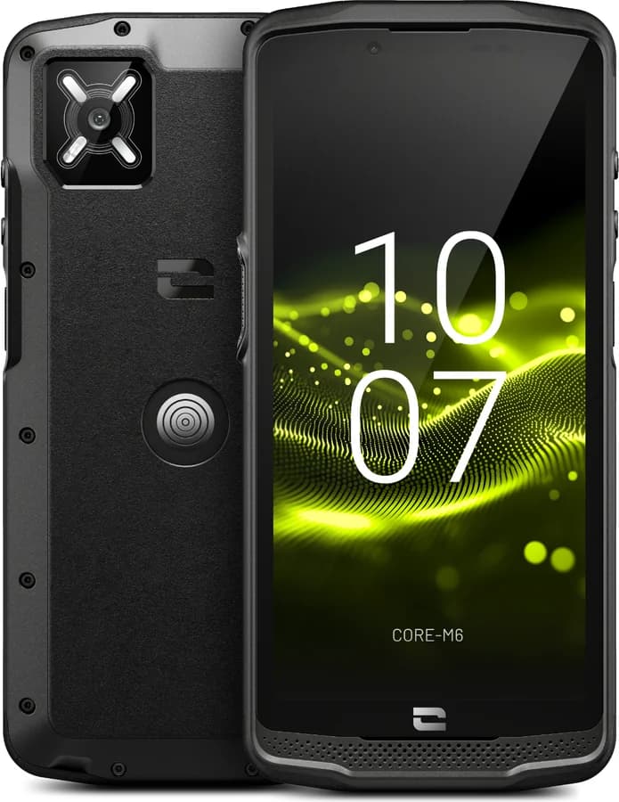 Crosscall Core-M6 nero, fotografia ufficiale di fronte e retro