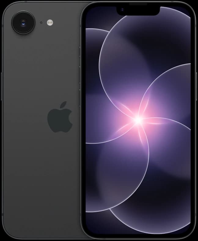 Apple iPhone 17e nero, fotografia ufficiale frontale e posteriore