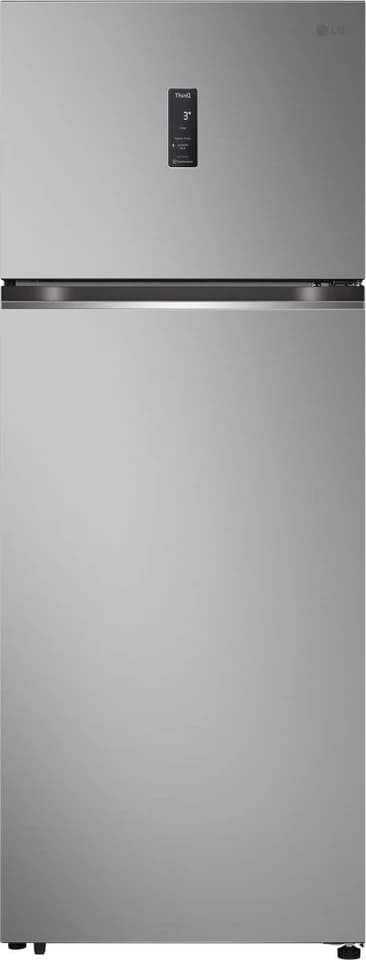 LG GTBV44PYBKD Prime Silver doppia porta a porte chiuse con il display sulla porta, fotografia ufficiale