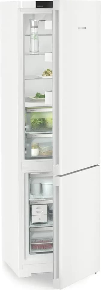 Liebherr CBNa 572i bianco con le porte aperte e i cassetti BioFresh, fotografia ufficiale