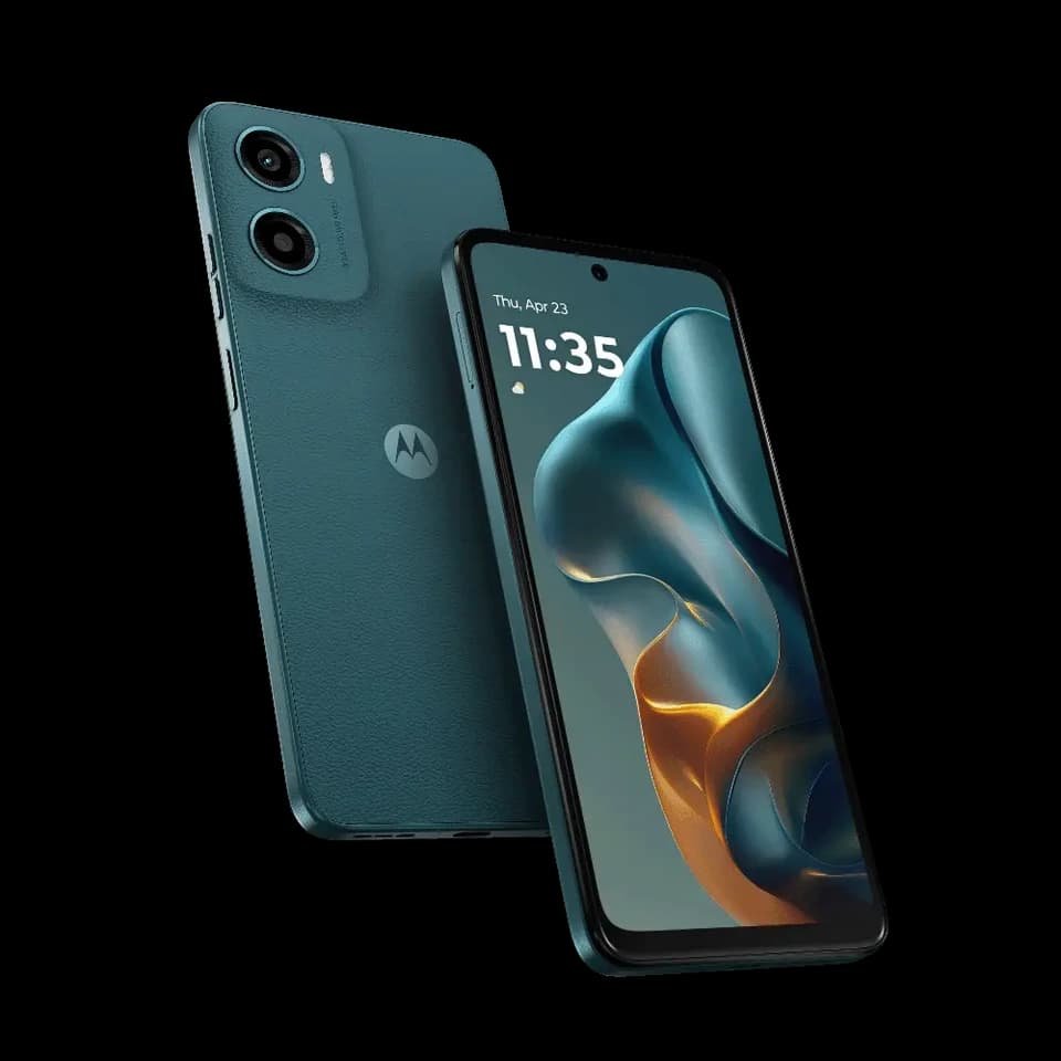 Motorola Moto G05 Forest Green, vista frontale e posteriore