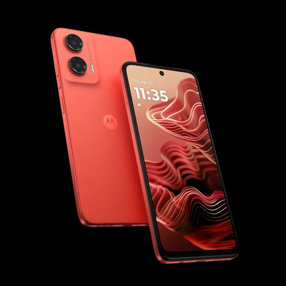 Motorola Moto G35 5G Guava Red, vista frontale e posteriore