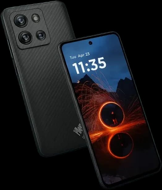 Motorola ThinkPhone 25 Carbon Black, fotografia ufficiale frontale e posteriore