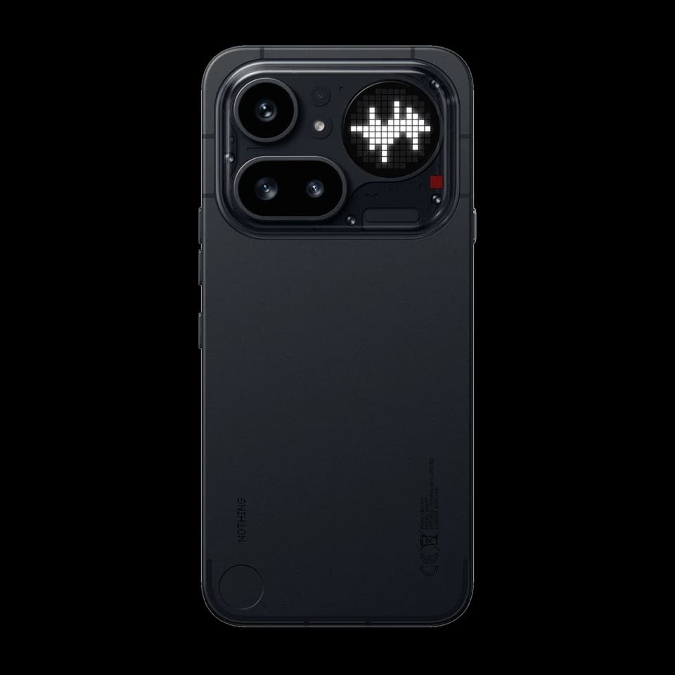 Nothing Phone (4a) Pro nero, vista posteriore ufficiale