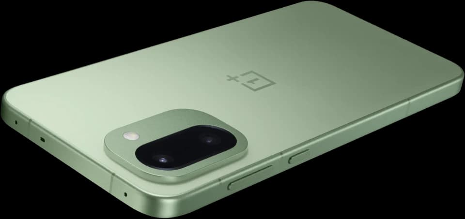 OnePlus 15R Mint Breeze, fotografia ufficiale del retro e del profilo