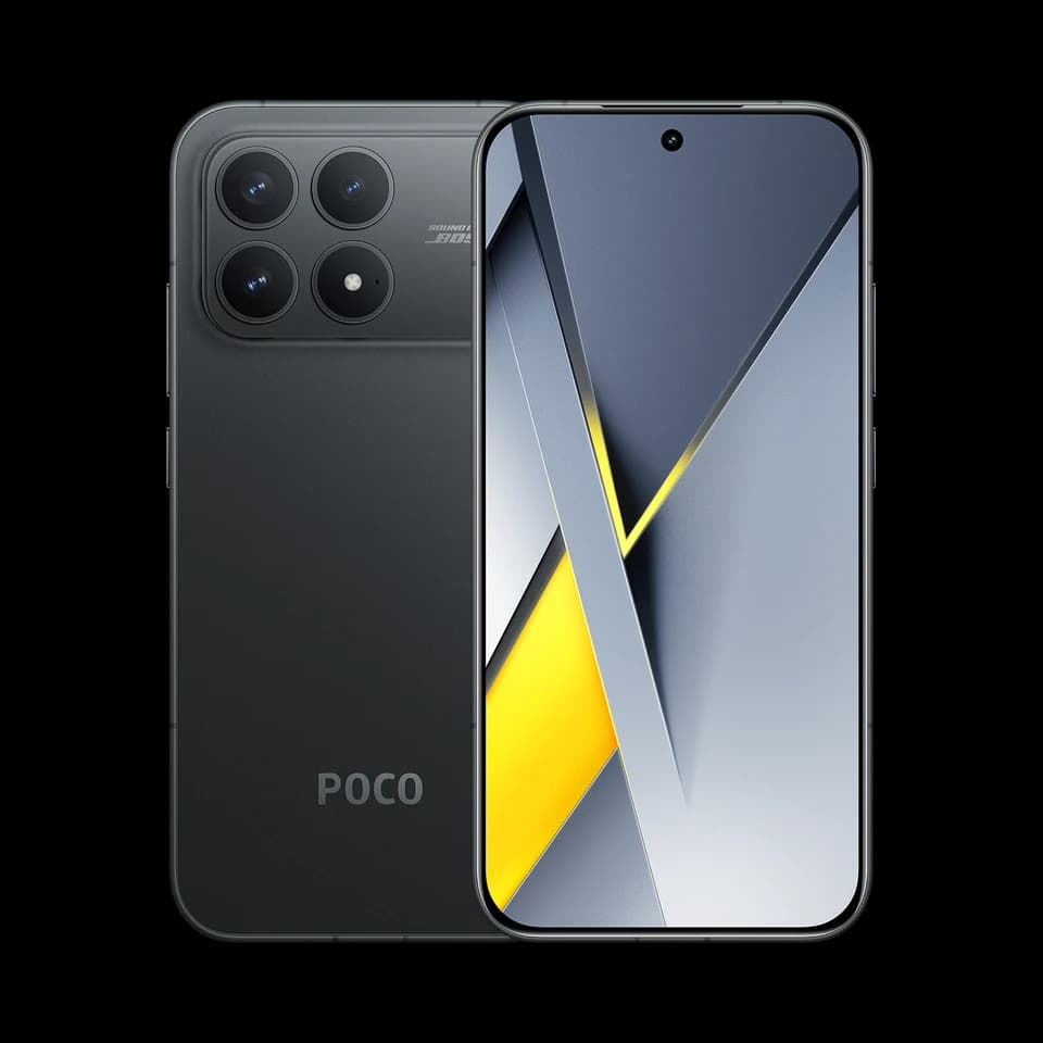 POCO F8 Pro nero, fotografia ufficiale posteriore e frontale