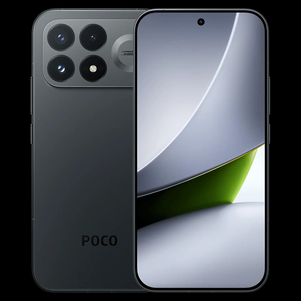 POCO F9 Pro Black, fotografia ufficiale posteriore e frontale