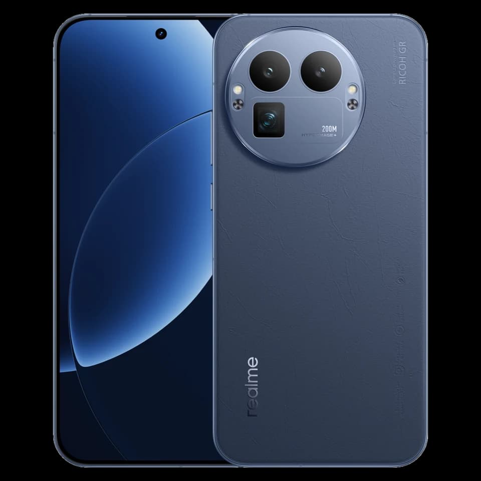 Realme GT 8 Pro Urban Blue, immagine ufficiale frontale e posteriore