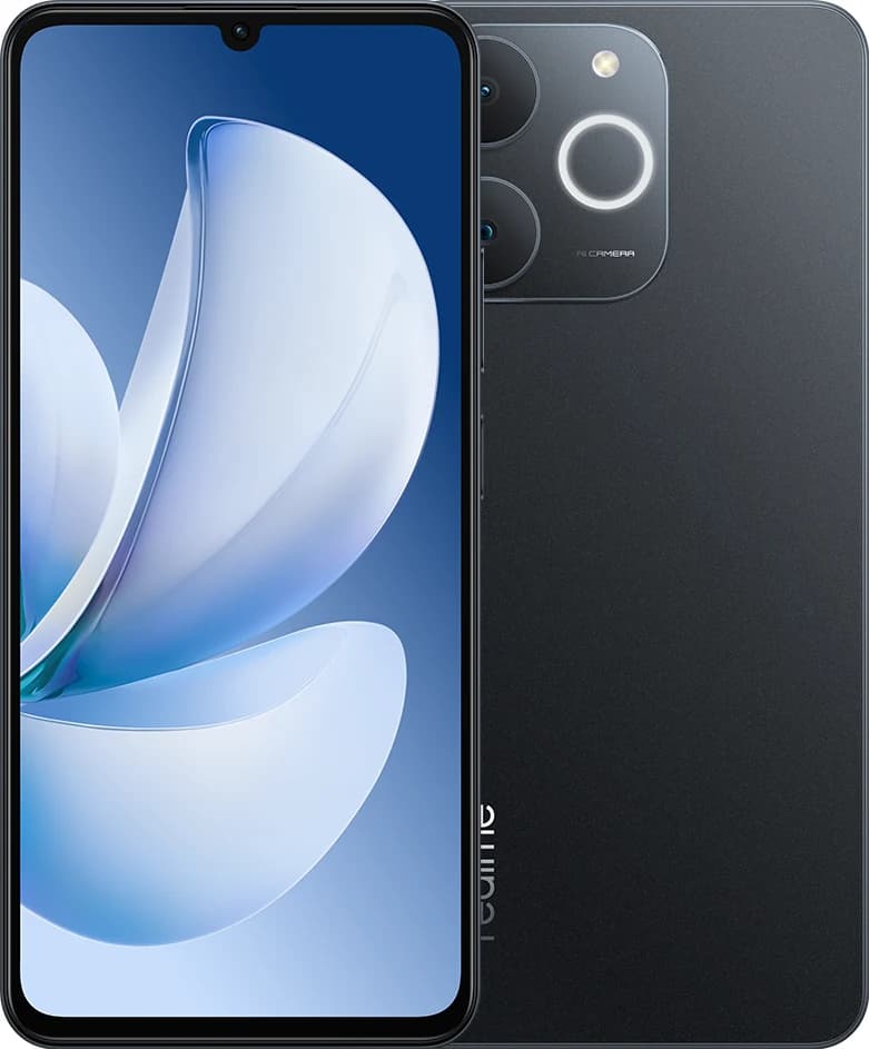 realme Note 70T Obsidian Black, fotografia ufficiale frontale e posteriore