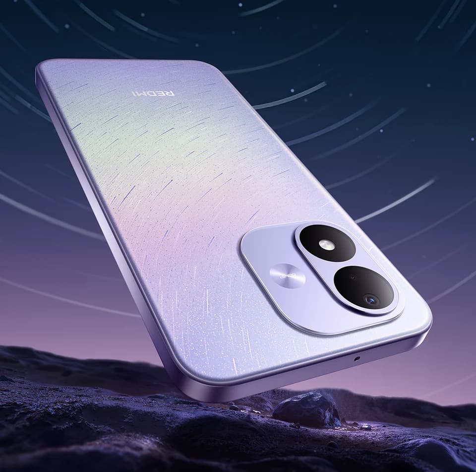 REDMI Note 17 Celestial Purple, vista completa del retro in una fotografia ufficiale Xiaomi