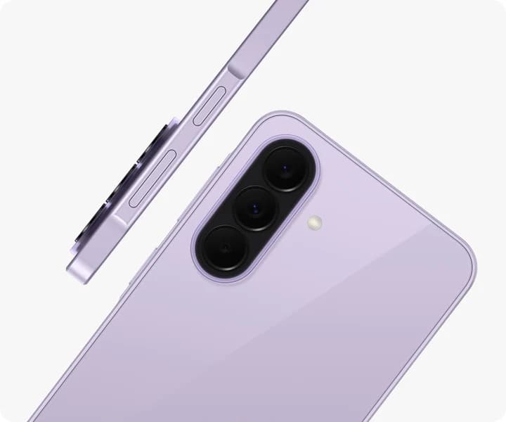 Samsung Galaxy A37 5G Awesome Lavender, dettagli ufficiali del retro e del profilo