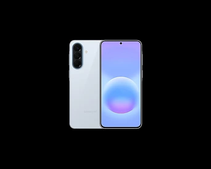 Samsung Galaxy A57 5G Awesome Icyblue, fotografia ufficiale frontale e posteriore