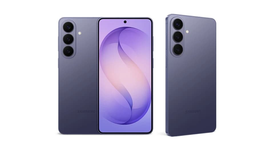 Samsung Galaxy S26+ Cobalt Violet, fotografia ufficiale frontale e posteriore