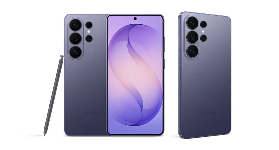 Samsung Galaxy S26 Ultra Cobalt Violet, fotografia ufficiale frontale e posteriore