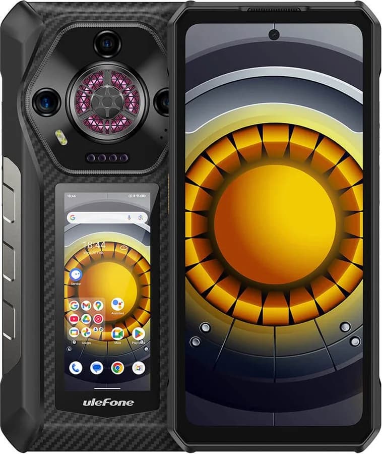 Ulefone Armor 30 Pro Magic Black, fotografia ufficiale di fronte e retro con schermo posteriore