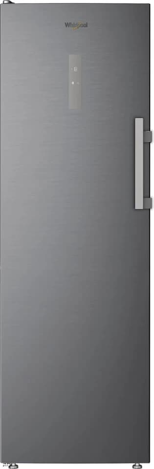 Congelatore verticale Whirlpool WHMFF 6312 XP4 con la porta effetto inox chiusa, fotografia ufficiale